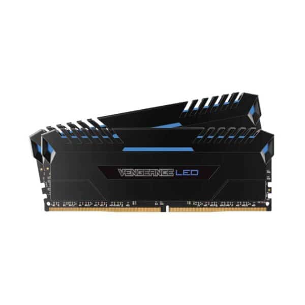 Corsair VENGEANCE LED 16GB (2 x 8GB) DDR4 DRAM 2666MHz CL16 1.2V CMU16GX4M2A2666C16B Memory Kit with Blue LEDs  Black